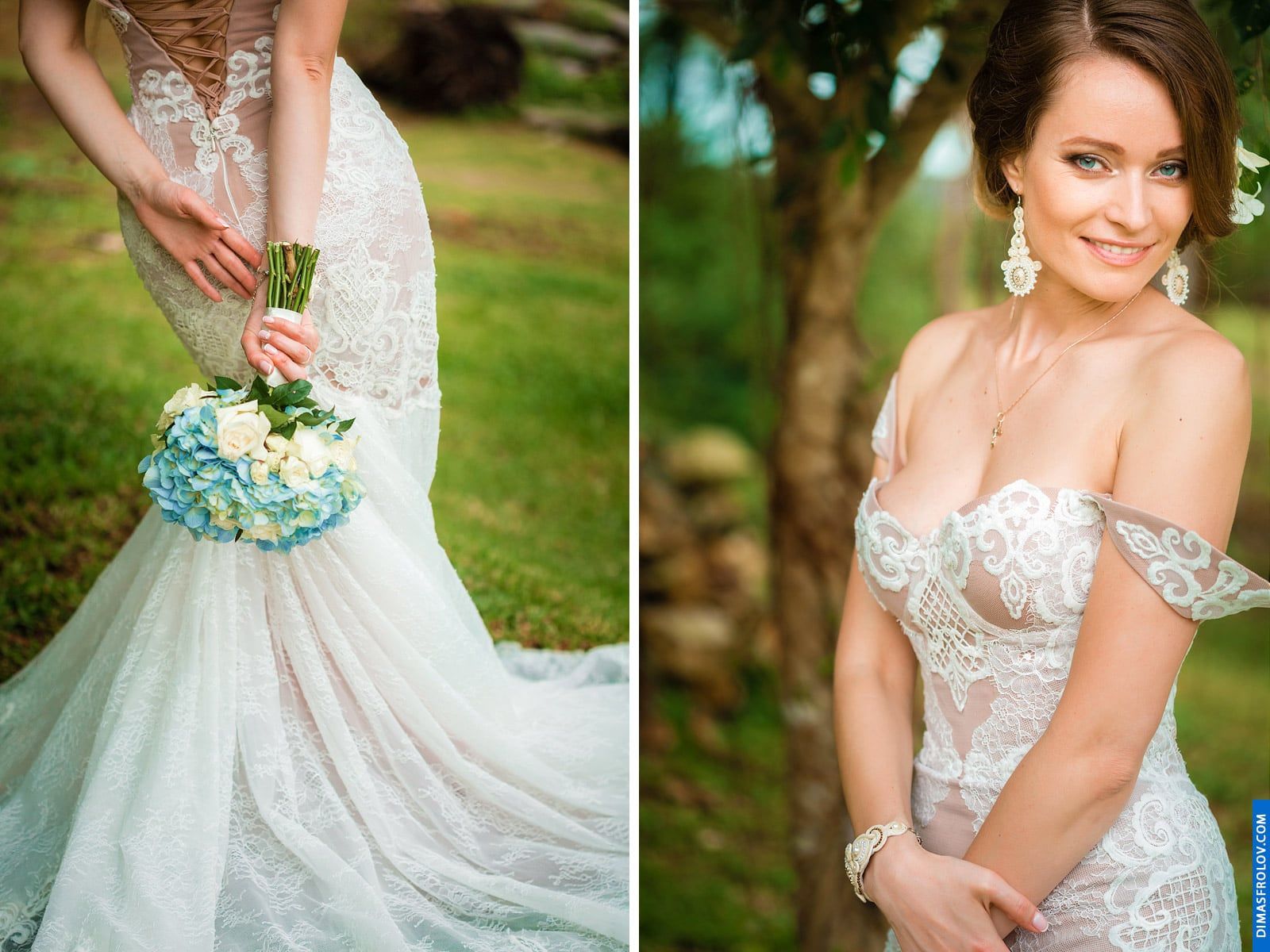 Bridal details and smile — elegant gown, bouquet and emotions from the wedding shoot