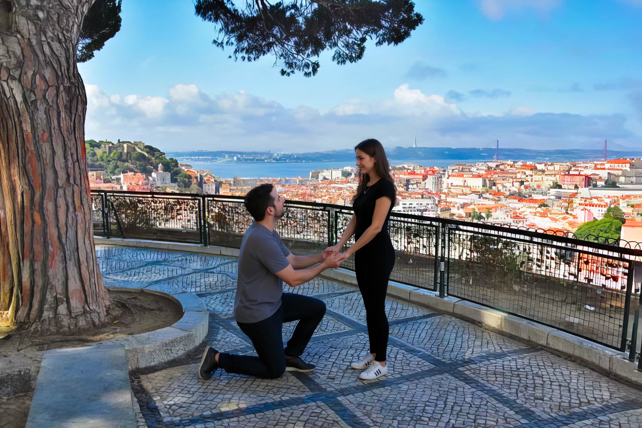 การขอแต่งงานที่ Miradouro da Senhora do&nbsp;Monte, ลิสบอน