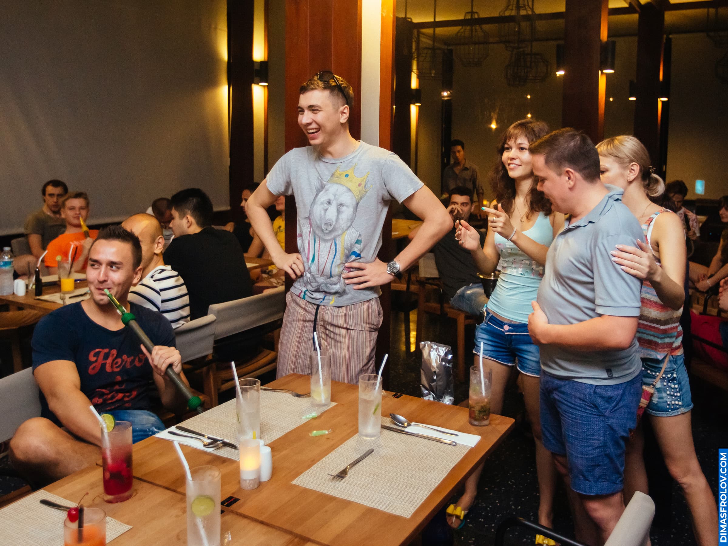 Fun moment during indoor team building — laughter, games and team spirit
